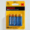 KODAK ALKALINE SUPER MAX AA LR6 BATTERY BLISTER OF 4 - MYSTIC SEX SHOP