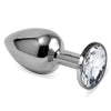 LOVETOY BUTT PLUG SILVER ROSEBUD CLASSIC WITH CLEAR JEWEL - MYSTIC SEX SHOP
