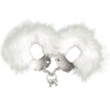 ADRIEN LASTIC CUFFS METAL AND FEATHERS WHITE - MYSTIC SEX SHOP