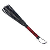 LOVETOY LEATHER FLOGGER BLACK AND RED - MYSTIC SEX SHOP